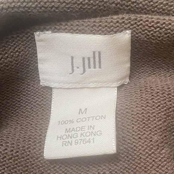 J. Jill Brown Cowl Neck Sweater All Cotton - Picture 3 of 6